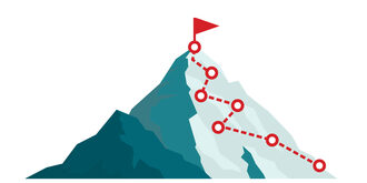 Climbing path up a mountain