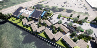 Hillsboro year-round shelter rendering aerial view