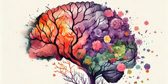 a colorful tree that resembles a brain