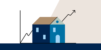 Illustration of house and graph
