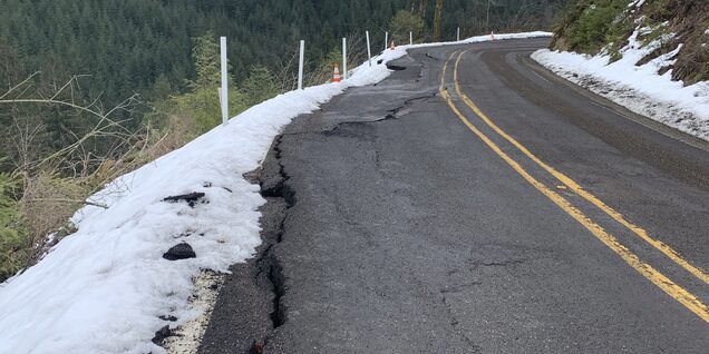 Timber Road southbound landslide