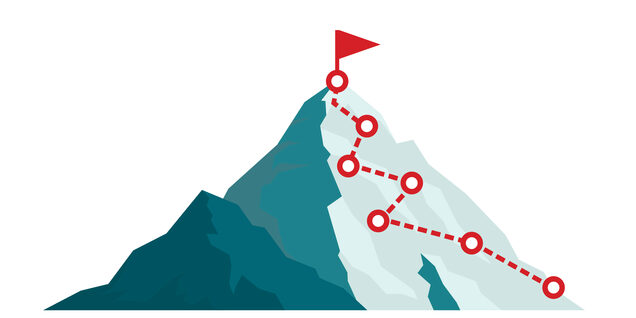 Climbing path up a mountain