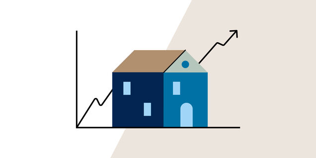 Illustration of house and graph