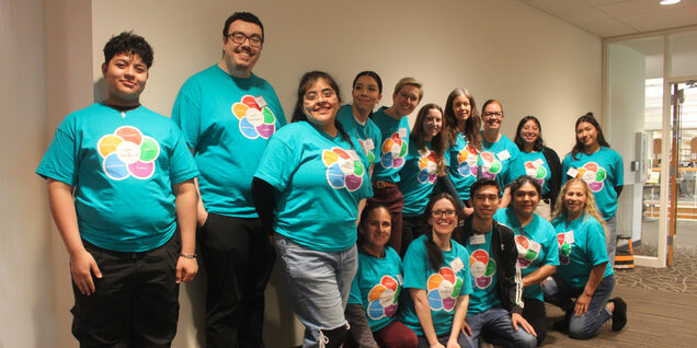 SPF Team in matching teal blue tee shirts