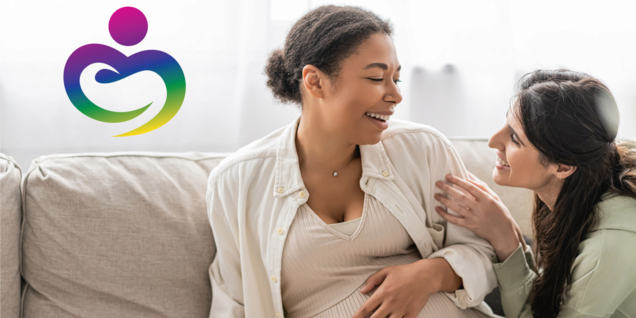 A 'douly' provider (right) tends to a pregnant mother