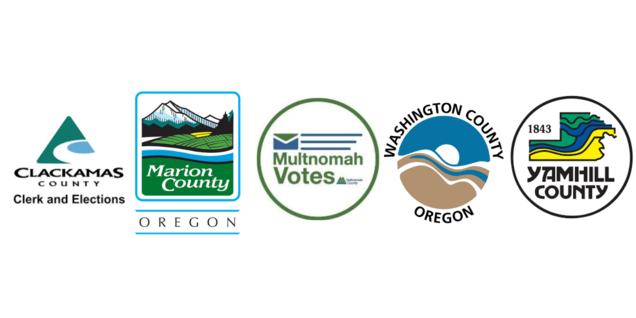 Logos of Clackamas, Marion, Multnomah, Washington and Yamhill County