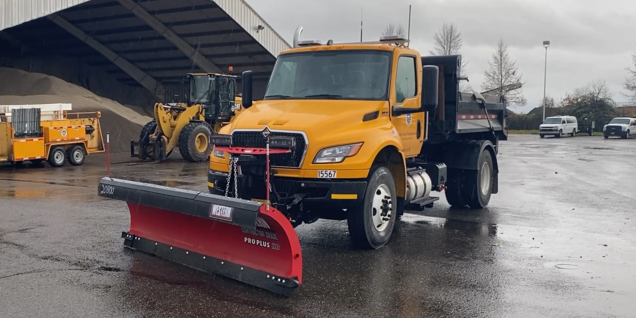 Medium-duty plow and sander truck
