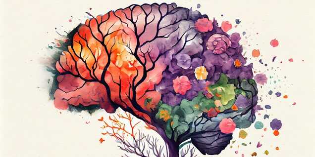 a colorful tree that resembles a brain