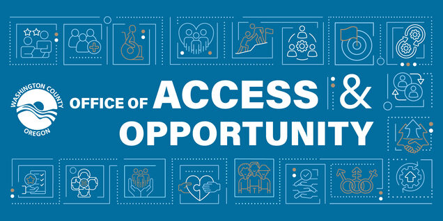 Office of Access and Opportunity masthead with various symbols showing access and collaborative themes