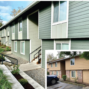 A before and after view of one of the AHP Phase I renovations