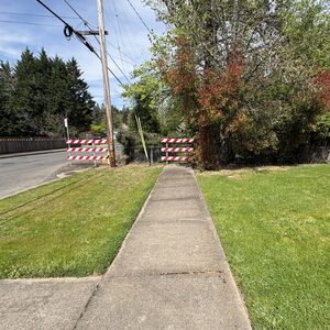 Sidewalk along Century Boulevard ends in barricades will be replaced with sidewalk connections