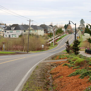 Kaiser Road dip in the road approaching Springville Road