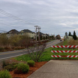 End of sidewalk along Kaiser Road