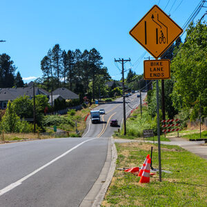 Walker Road Phase 3 bike lane ends