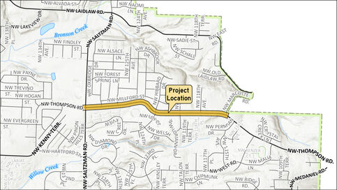 Thompson Road (Saltzman Road to Marcotte Road) location map