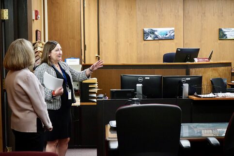 Courthouse tour with county and state officials