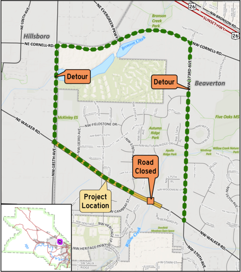 Proposed detour for summer 2026 closure
