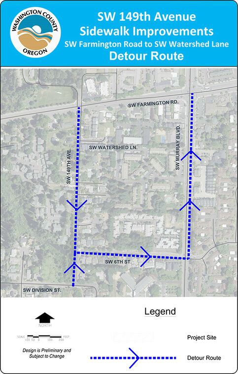 Planned detour route during 149th Avenue construction