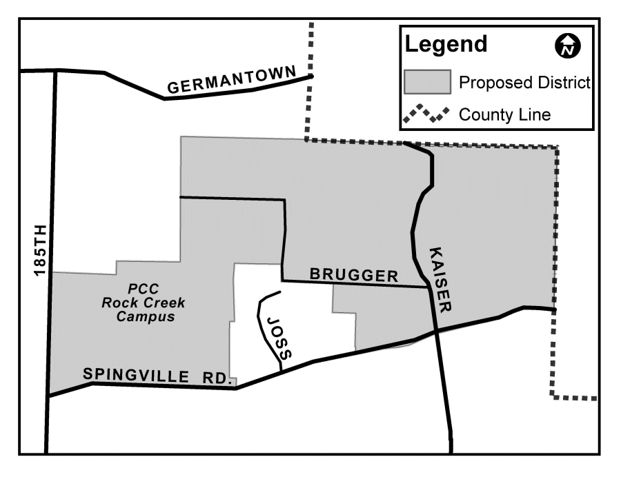 North Bethany Service District for Roads - Map