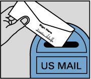 Ballot entering US Mail