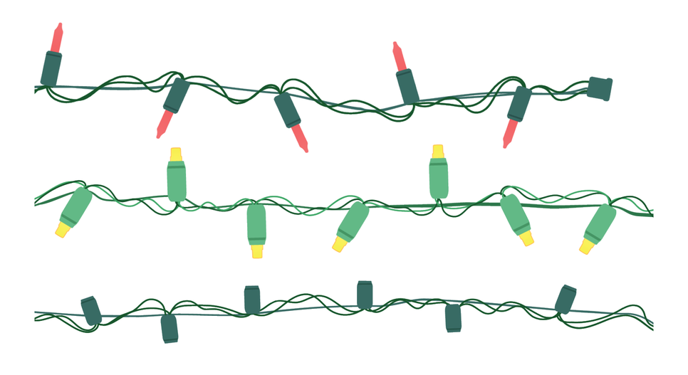 An illustration of lights that are accepted for recycling.