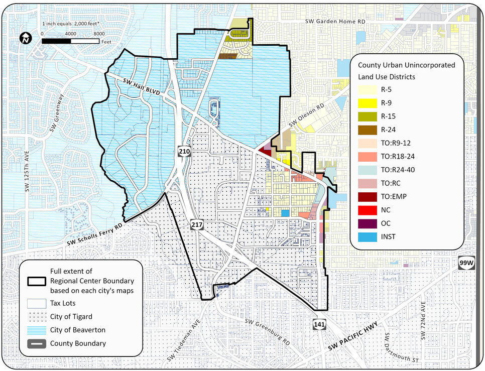 Map of Washington Square Regional Center as defined in Ordinance No. 908.