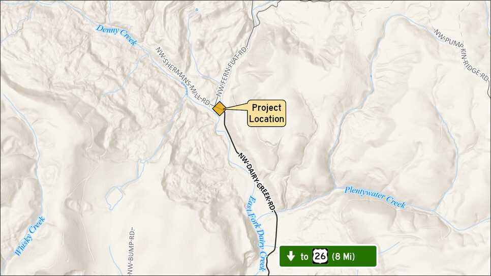 Dairy Creek Road Bridge location map