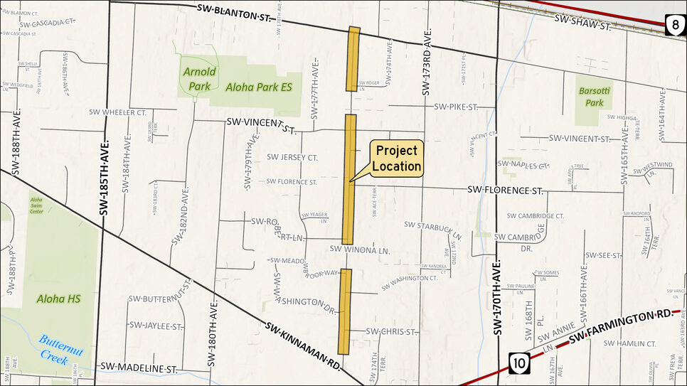 Project area of 175th Avenue project