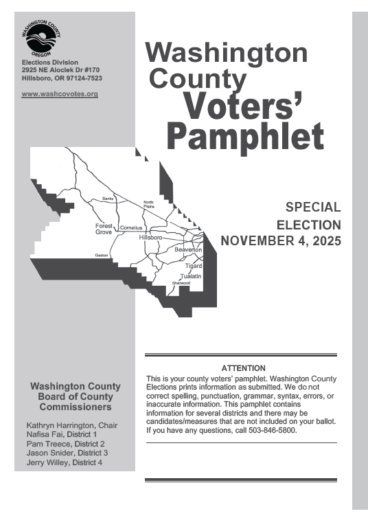 Cover of Voters' Pamphlet