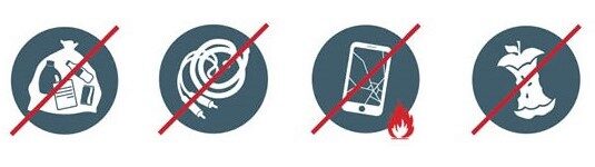 Items not accepted in the recycle bin