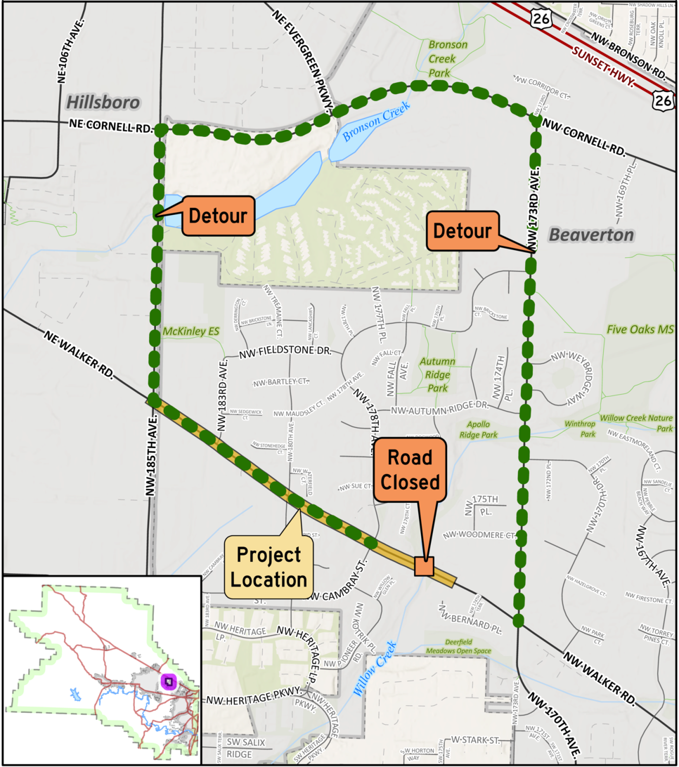 Proposed detour for summer 2026 closure