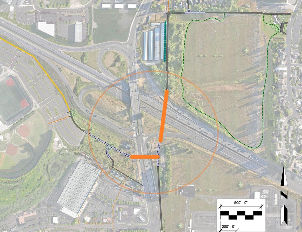 Location map for proposed U.S. 26 and Cornelius Pass Road bike and ped bridges