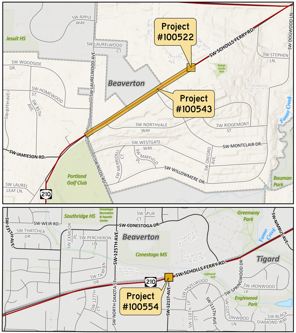 Scholls Ferry Road Pedestrian Improvement Project Map