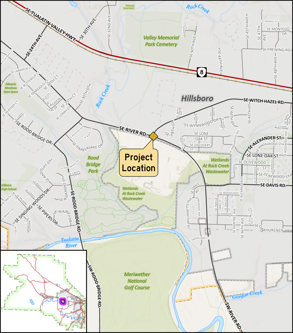 River Road and Witch Hazel Road Traffic Signal Location Map