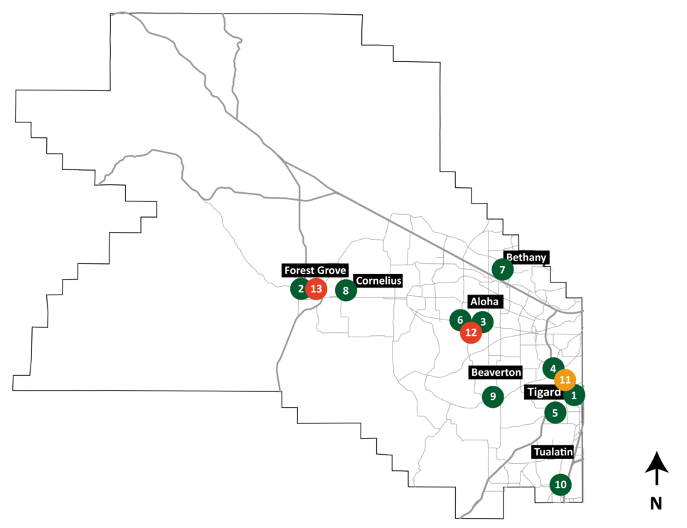 A map of the bond-funded county projects