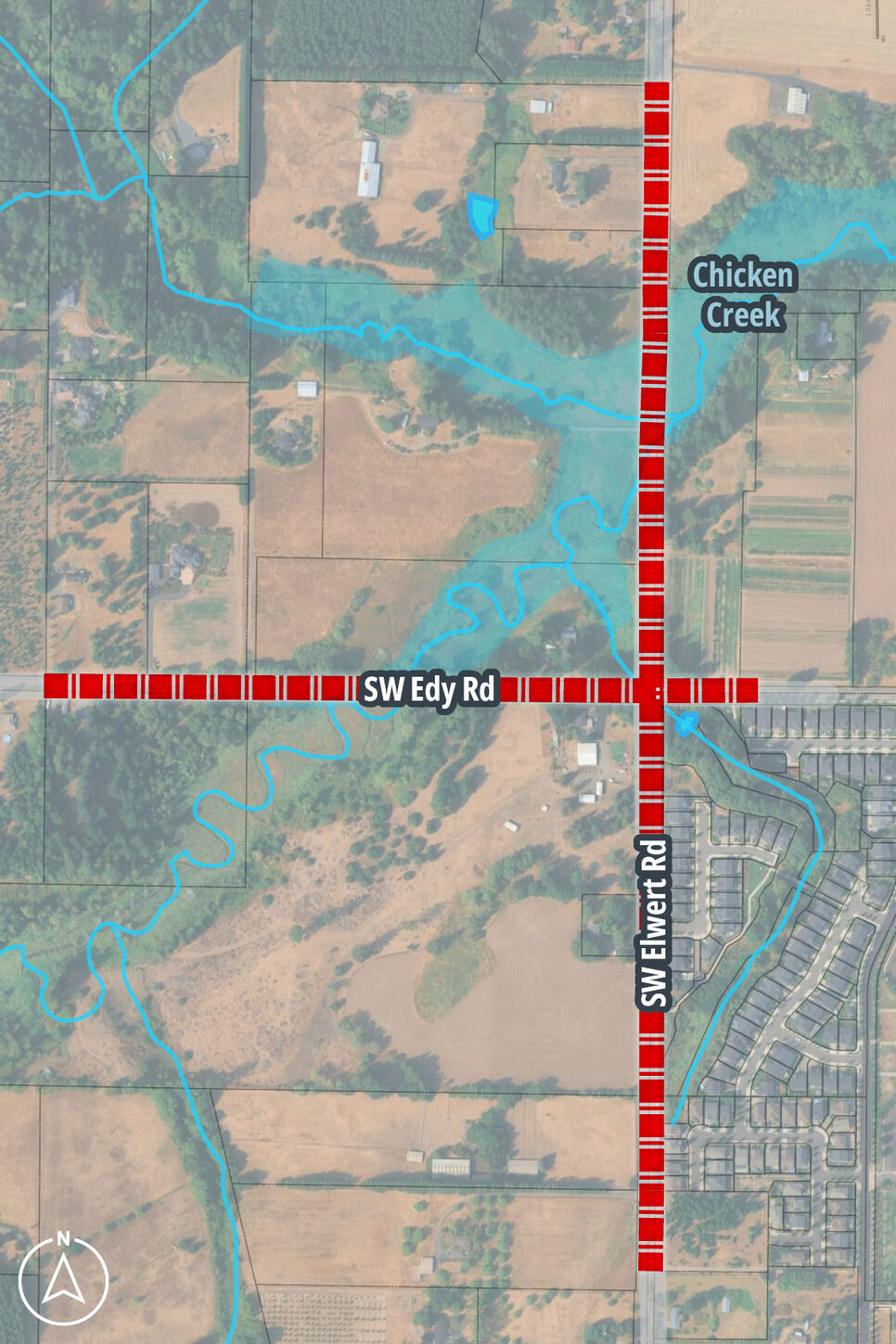 Elwert Alternative 2 that upgrades the existing alignment without roundabouts